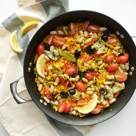 Barcelona Inspired Veggie Paella - Recipe photo by WholeLivingLauren