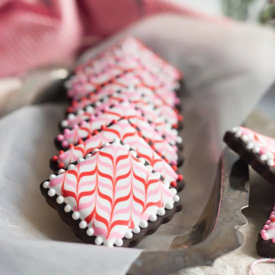 Iced Chocolate Peppermint Cookies - Recipe photo by Baking a Moment