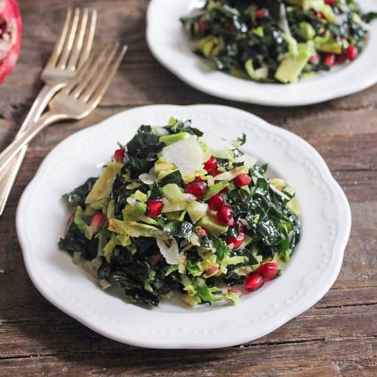Kale and Brussels Sprout Salad - Recipe photo by domesticateme