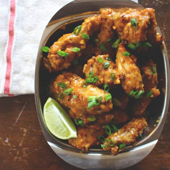 Spicy Peanut Chicken Wings - Recipe photo by brijam35