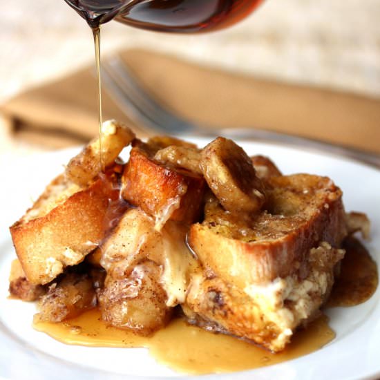 Caramel Banana Baked French Toast - Recipe photo by HowToFeedaLoon