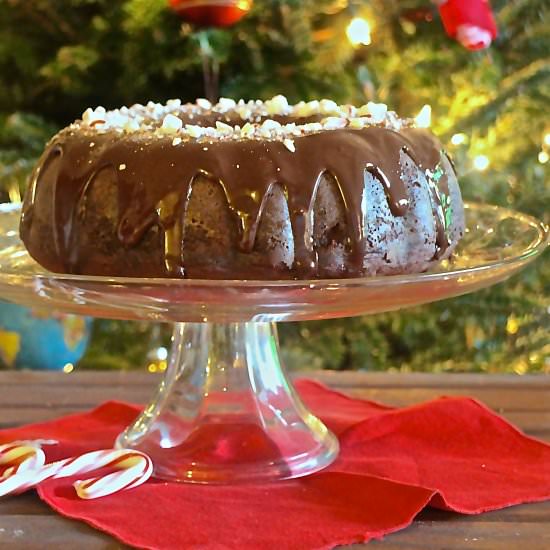 Candy Cane Chocolate Bundt Cake - Recipe photo by cassieskitchen