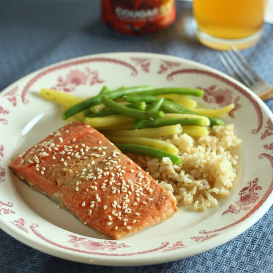 Sous Vide Salmon with Miso Marinade - Recipe photo by SolidGoldEats