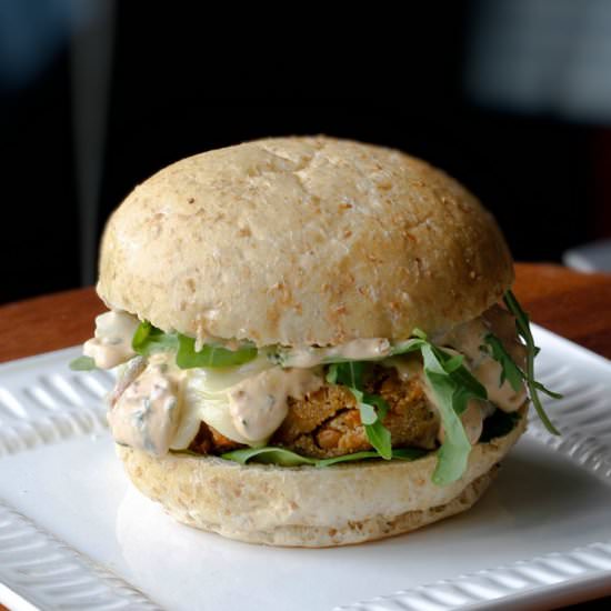 White Bean & Corn Veggie Burger - Recipe photo by TheKitchenWhisperer