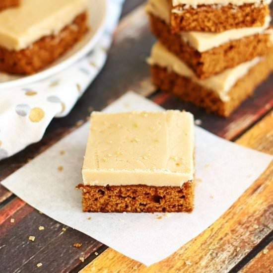Gingerbread Bars w/ Maple Frosting - Recipe photo by thegoldlininggirl