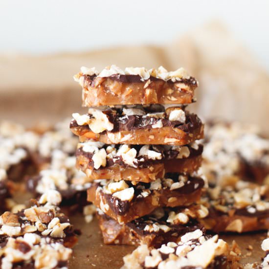 Chocolate Almond English Toffee - Recipe photo by snixykitchen