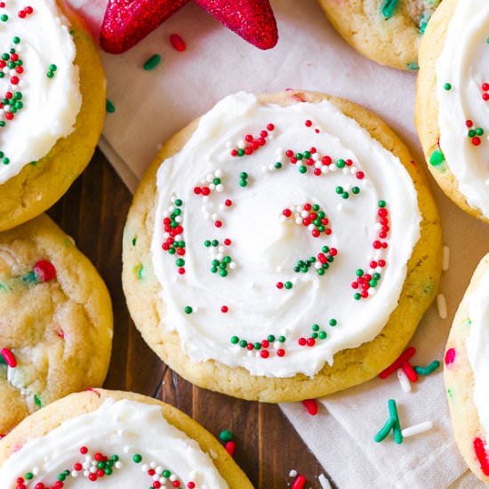 Frosted Funfetti Sugar Cookies - Recipe photo by sallysbakingaddiction