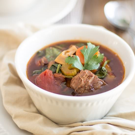 Beef and Vegetable Soup - Recipe photo by The Healthy Foodie