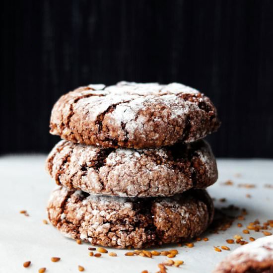 Ghriba – Cocoa Sesame Biscuits - Recipe photo by breadandolives