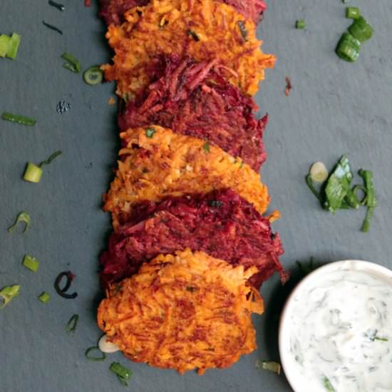 Root Vegetable Potato Pancakes - Recipe photo by practiganic
