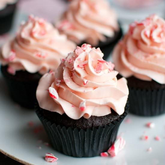 Cupcakes Candy Cane Buttercream - Recipe photo by thetoughcookie