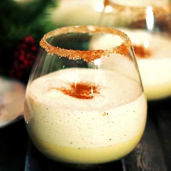 Homemade Eggnog with Rum and Kahlua - Recipe photo by Cooks With Cocktails