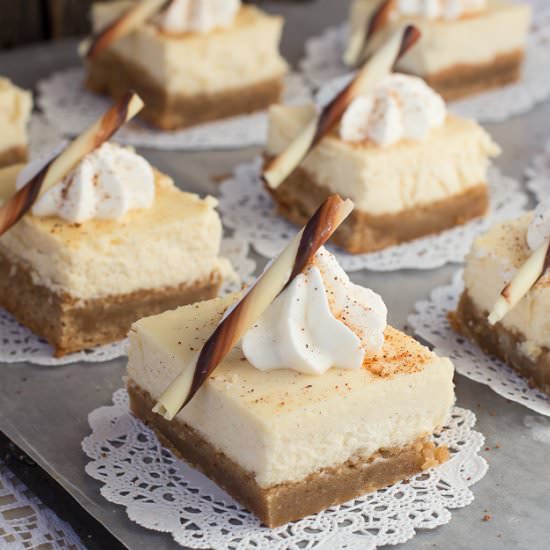 Eggnog Cheesecake Squares - Recipe photo by artandthekitchen