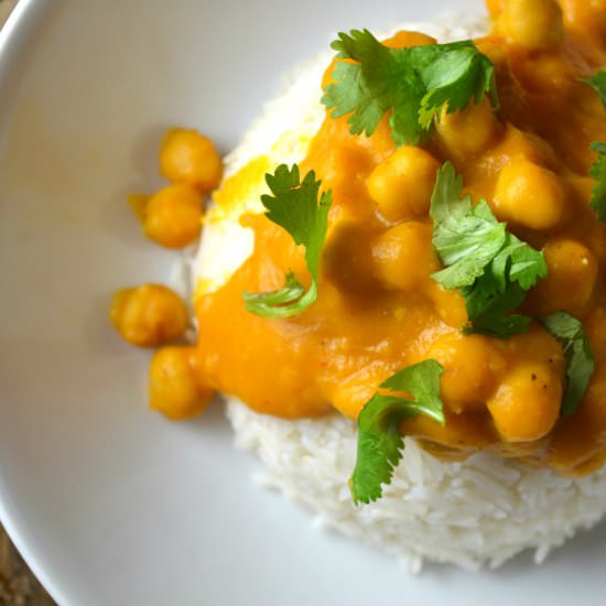 Kabocha Squash & Chickpea Curry - Recipe photo by DelishDlites