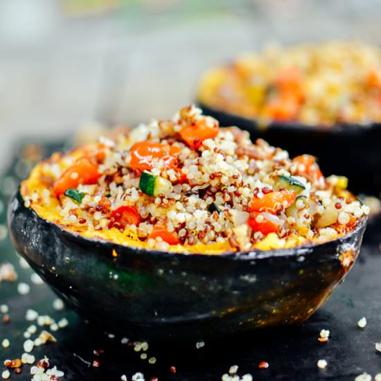 Quinoa Stuffed Acorn Squash - Recipe photo by kelsey_thefarmersdaughter