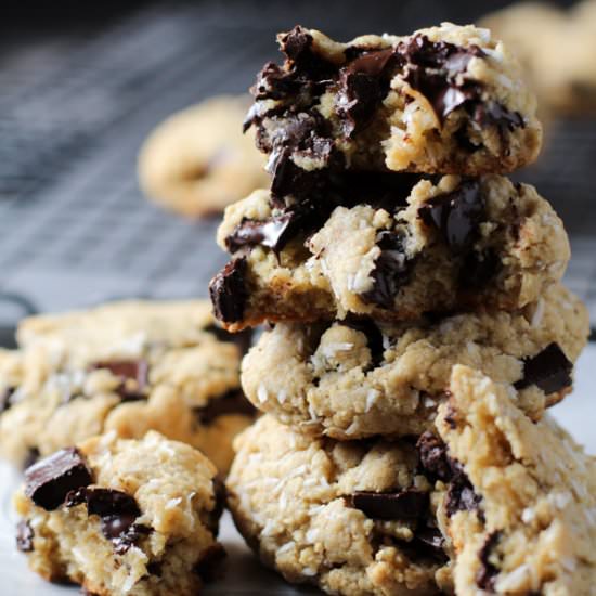 DARK CHOCOLATE CHUNK COCONUT COOKIE - Recipe photo by FortheLoveofBasil