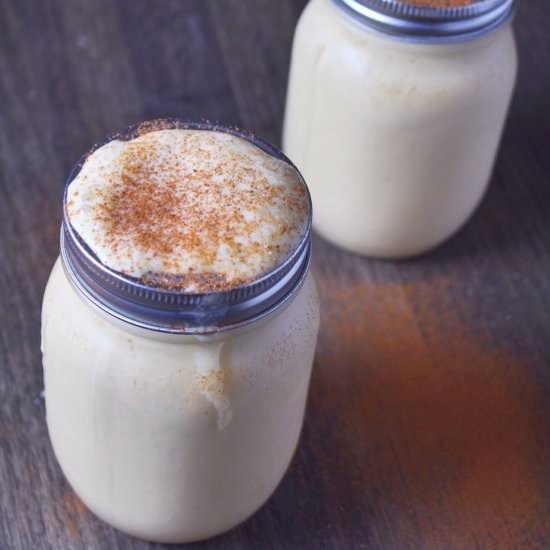 Peach Eggnog Smoothie - Recipe photo by Sprinkles and Sauce