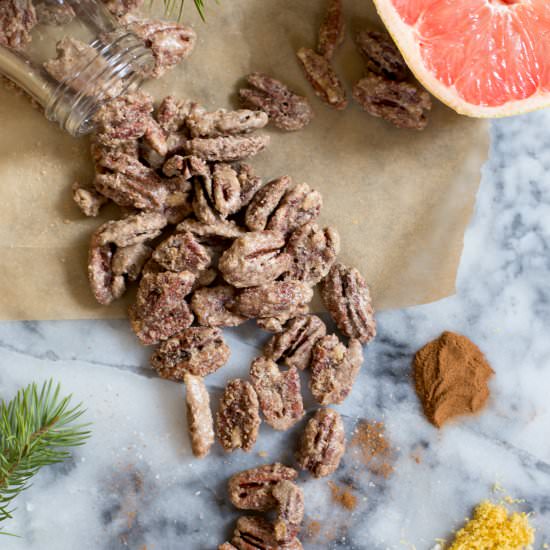 Candied Pecans with Grapefruit Zest - Recipe photo by flaxandtwine