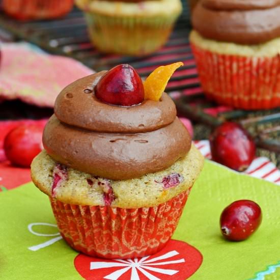 Cranberry Chocolate Orange Cupcakes - Recipe photo by Breezy Bakes