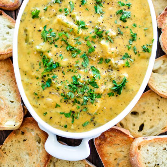 Slow Cooker Broccoli and Cheese Dip - Recipe photo by cookingandbeer