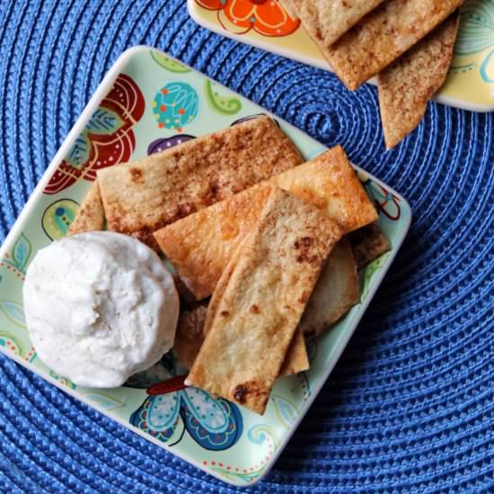Maple Ice Cream and Cinnamon Crisps - Recipe photo by practiganic