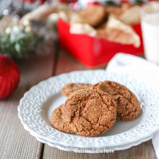 Paleo Gingersnap Cookies - Recipe photo by PrimalPalate