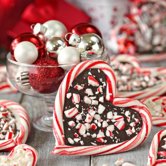 Peppermint Bark Candy Cane Hearts - Recipe photo by ELaBau