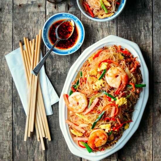 Xiamen Mei Fun Rice Noodles - Recipe photo by thewoksoflife