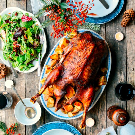 Orange Five-Spice Roast Goose - Recipe photo by thewoksoflife