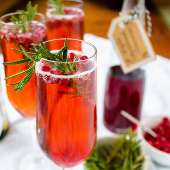 Rosemary-Pomegranate Cocktail - Recipe photo by Gluten Free Blondie