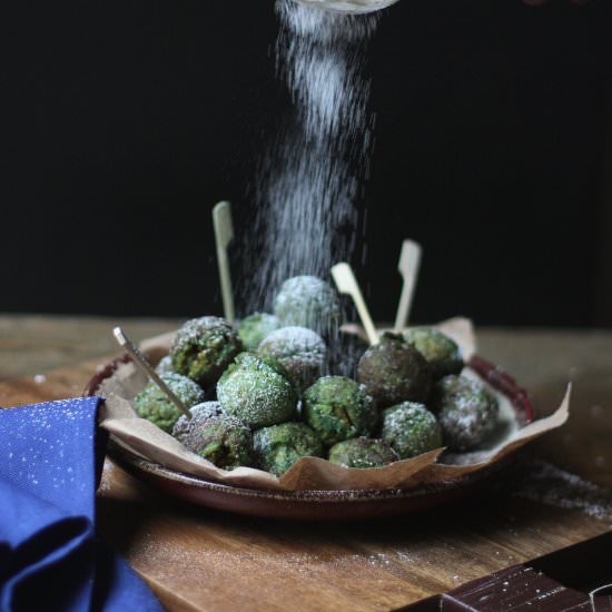 Eggless Matcha Banana Fritters - Recipe photo by foodfashionparty