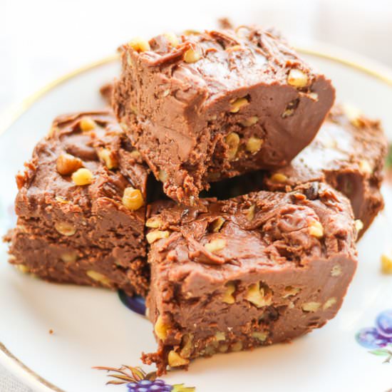 Milk Chocolate and Walnut Fudge - Recipe photo by Honest and Tasty