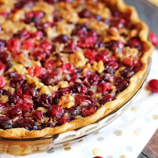 Cranberry Pomegranate Walnut Pie - Recipe photo by thegoldlininggirl