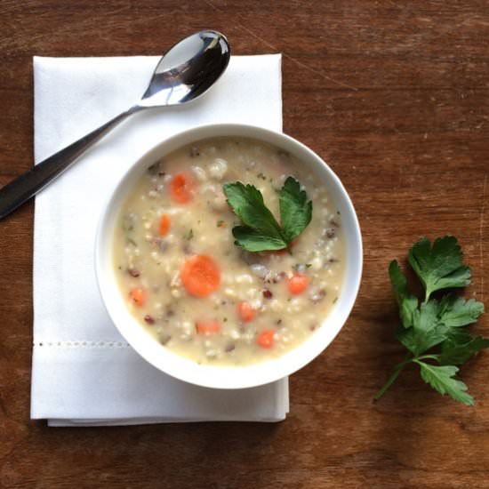 Cream of Turkey and Wild Rice Soup - Recipe photo by SimpleSeasonal