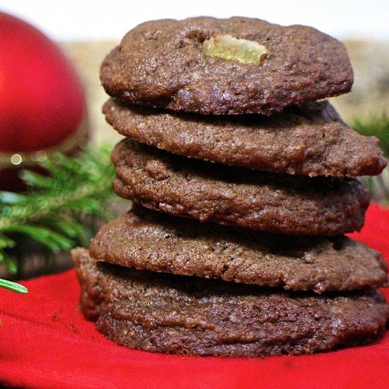 Chewy Chocolate Cookies with Ginger - Recipe photo by cassieskitchen