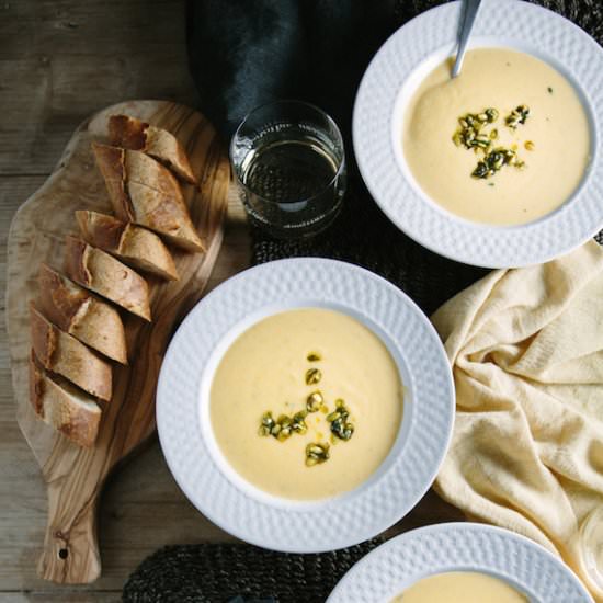 Rutabaga Soup with White Cheddar - Recipe photo by FeedMeDearly