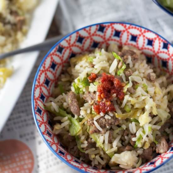 Beef and Shredded Lettuce Rice - Recipe photo by SaucySpatula