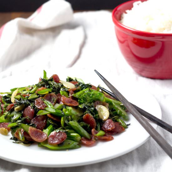 Chinese Broccoli with Sausage - Recipe photo by SaucySpatula