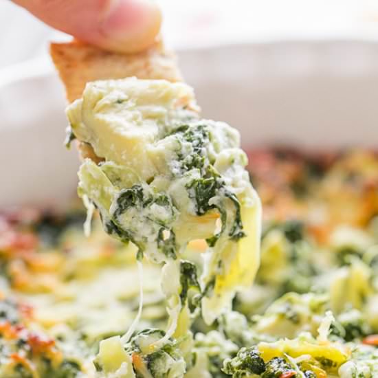 Baked Spinach and Artichoke Dip - Recipe photo by NatashasKitchen.com