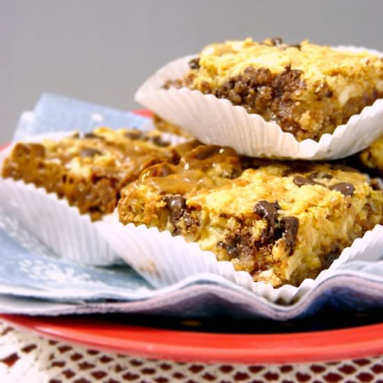 Chocolate Cashew Toffee Bars - Recipe photo by foxy folksy