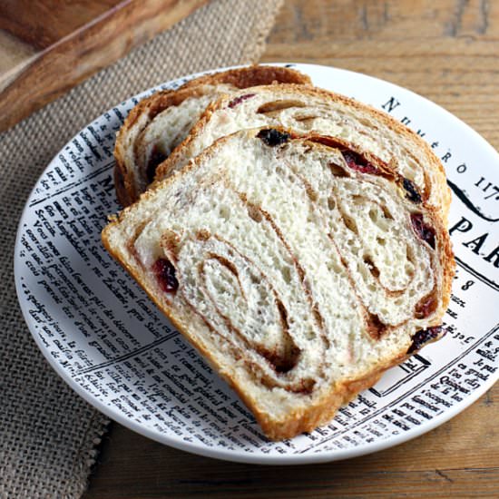 Craisin Cinnamon Swirl Bread - Recipe photo by twoofakindcooks
