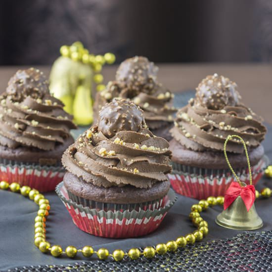Ferrero Rocher Cupcakes - Recipe photo by Briose de Acasa