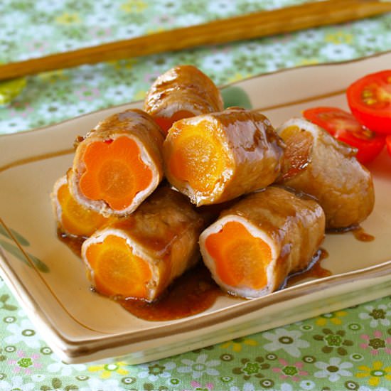 Flower Pork Teriyaki Rolls - Recipe photo by ochikeron