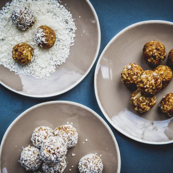 Raw Coconut Almond Date Energy Bals - Recipe photo by AFeastForTheEyes