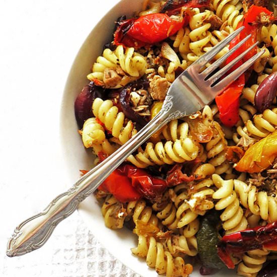 Mediterranean Tuna & Pepper Fusilli - Recipe photo by olivetreekitchen