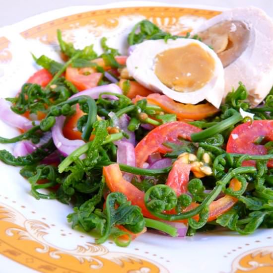 fiddlehead fern salad (pako salad) - Recipe photo by foxy folksy