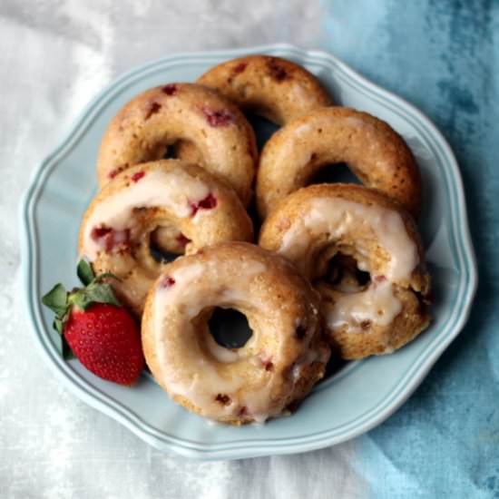 Baked Strawberry Cake Doughnuts - Recipe photo by OnlyFromScratch