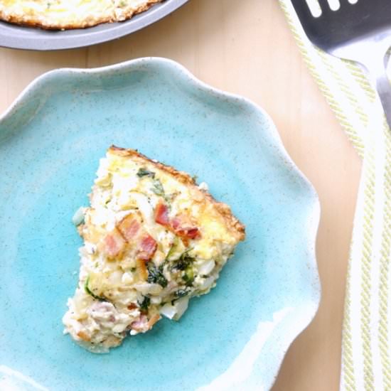 Bacon & Kale Quiche with Oat Crust - Recipe photo by mybaconwrappedlife