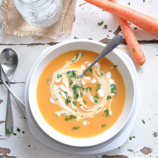 Roasted Carrot Ginger Soup - Recipe photo by mypurplespoon
