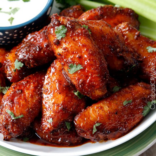 Sticky Honey Buffalo Hot Wings - Recipe photo by carlsbadcravings